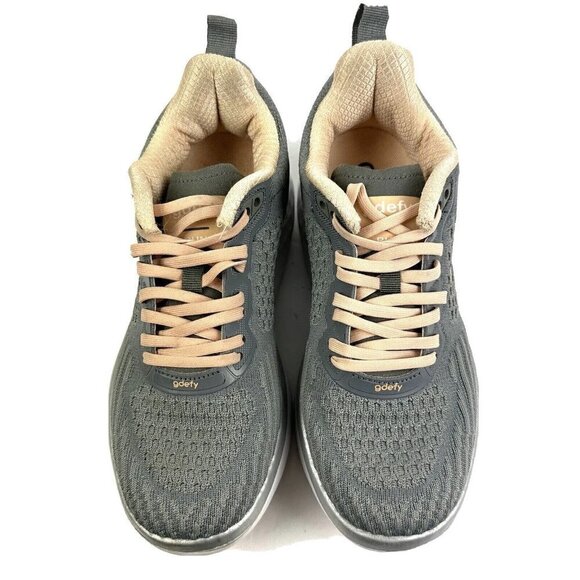 Gravity Defyer Sneaker 7 XLR8 Running Shoes Womens Gray Peach Silver Womens - Picture 2 of 12